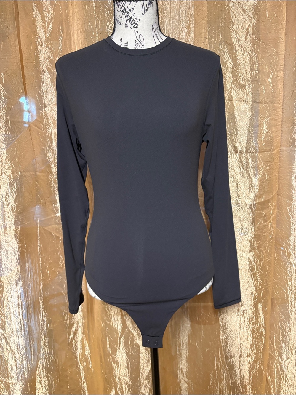 SKIMS Black Long-Sleeve Crewneck Top